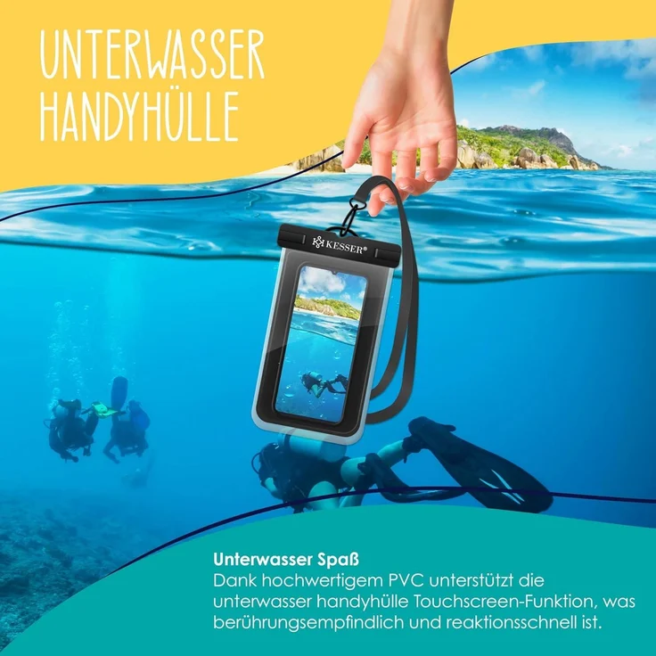 KESSER 2er Set Strandmatte mit verstellbarer Rückenlehne & Tragegurt, klappbar, max. 130 kg, wasserdichter Handyhülle & Tragetasche – Bild 7