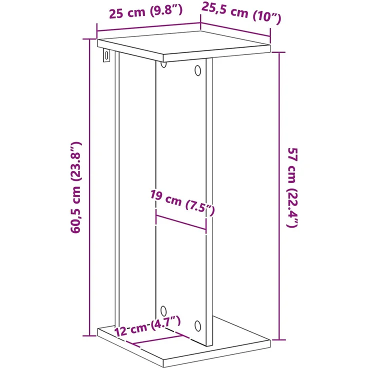 vidaXL Pflanzenständer 2 stk. Sonoma-Grau 25 x 25,5 x 60,5 cm 899669 – Bild 11