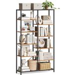 Vasagle Bücherregal mit 5 Ebenen, Standregal, Regal, für Wohnzimmer, Bad, Küche, Flur, einfache Montage, vintagebraun-schwarz, von Songmics LLS155B01