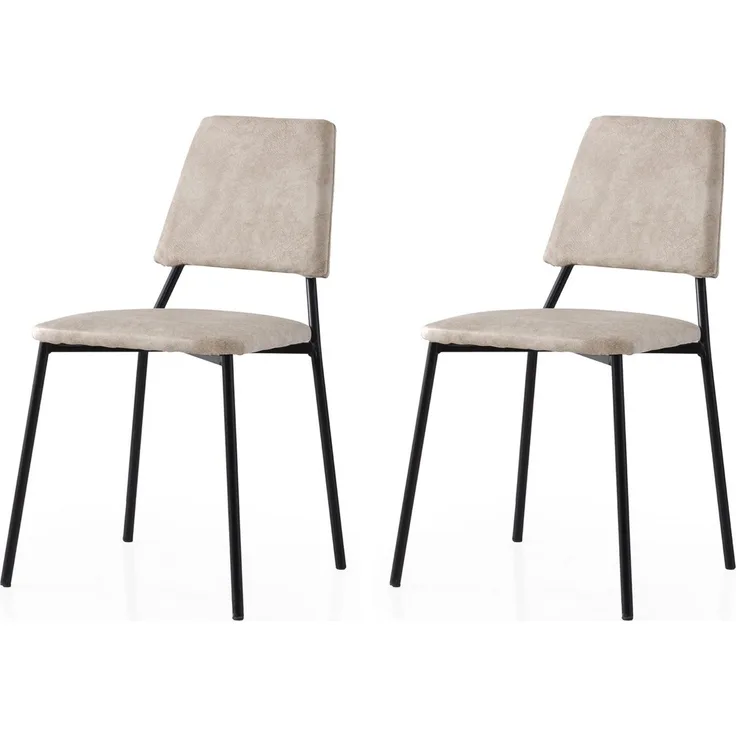 Skye Decor 'Lıma - 4551 V2' Stuhlset (2-teilig), Schwarz / Ecru, 42,5 x 77,5 x 54 cm