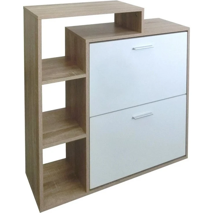 HTI-Living Schuhschrank Schuhschrank Lisa Sonoma-Weiß (Stück, 1-St, 1 Schuhschrank) Schuhkipper Garderobenschrank – Bild 2