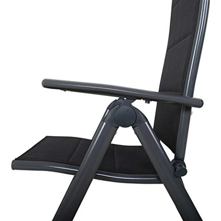Chicreat Gepolsterter Klappstuhl mit hoher Rückenlehne, Aluminium - Grau/Schwarz – Bild 7