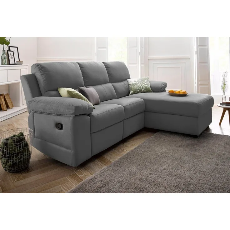 ATLANTIC home collection Ecksofa Conrad L-Form, mit Relaxfunktion und Federkern, mit Bettkasten