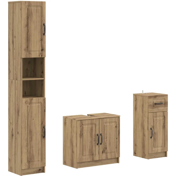 vidaXL 3-teiliges Badezimmer-Schranksystem UTRECHT Artisan-Eiche 3417899 – Bild 2