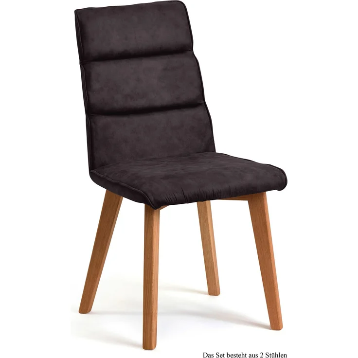 Esszimmerstuhl (2er-Set) Darell 47x92x60 Eiche geölt/Espresso