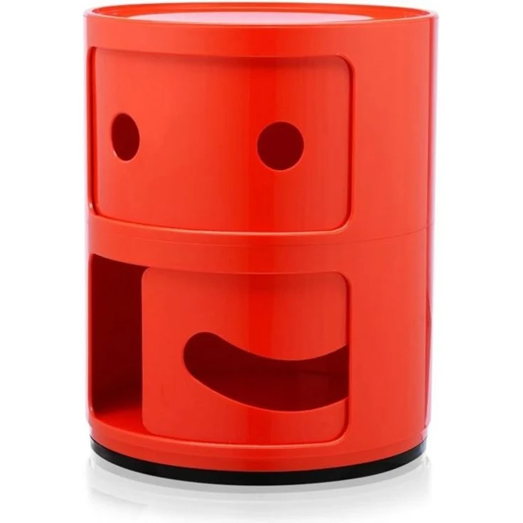 Kartell Componibili Container lächelnd, Kunststoff, Rot, 32 x 32 x 40 cm – Bild 2