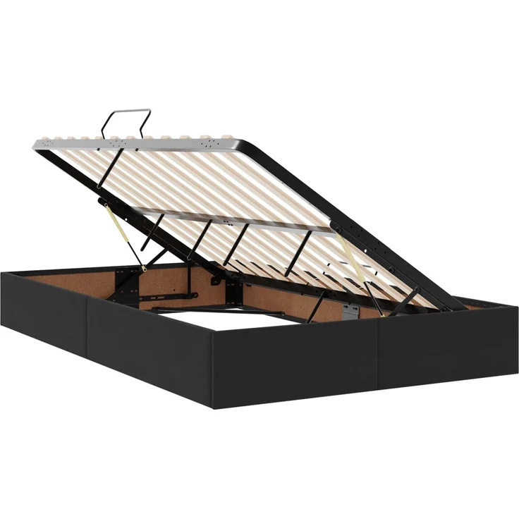 vidaXL LED-Speicherbett mit Matratze Schwarz 120x200 cm Samt 3460064 – Bild 6
