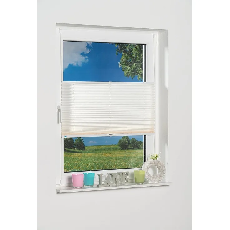 K-home 422148-41 Klemmfix-Plissee, Creme, 35x130 cm