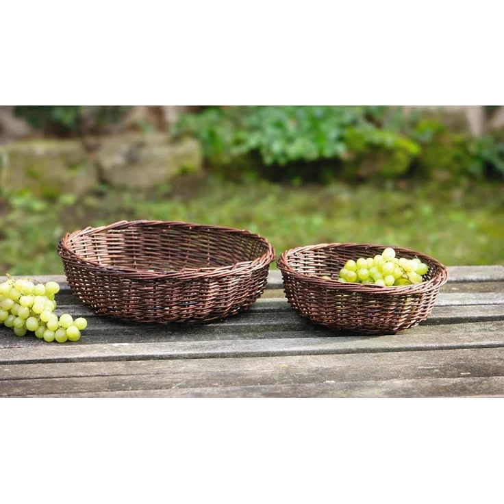 Weidenschale Naturbraun Ø 38cm Obstschale Dekoschale Obstkorb Korb Schale – Bild 5