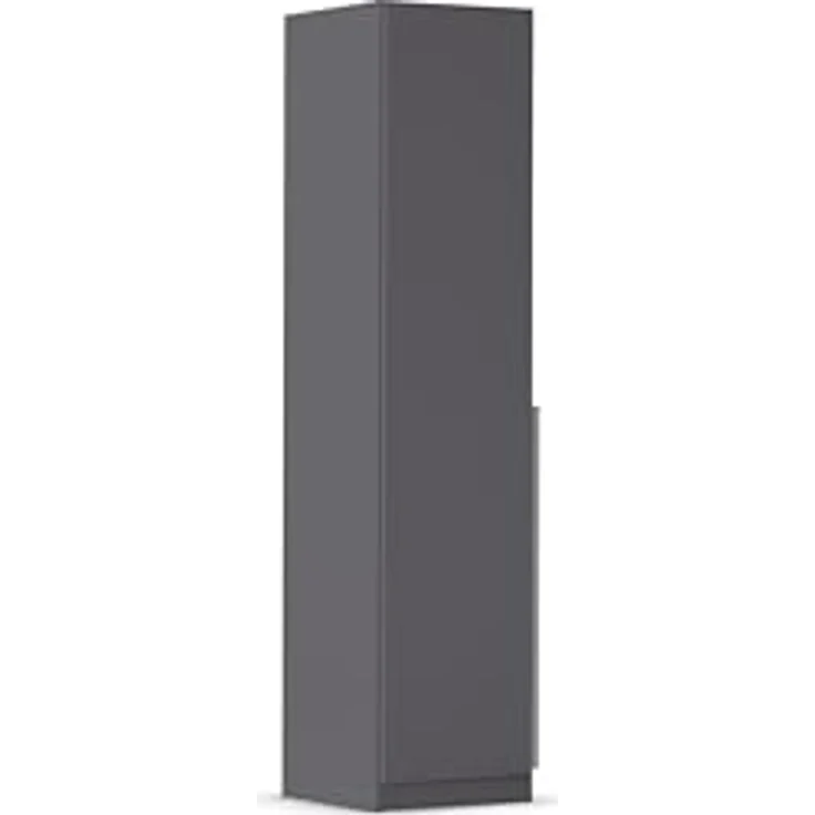 Rauch Möbel Alabama, Kleiderschrank für Schlafzimmer, Kinderzimmer, Wohnzimmer, Garderobe, Flur, 1-türig, mit Zubehör Basic, Farbe Grau metallic, Schwarz, Breite 47 cm – Bild 2