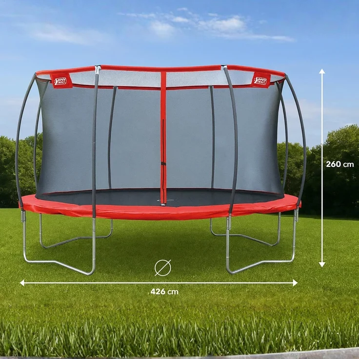 Best Sporting Gartentrampolin 57142 Superstar Red, Ø 426 cm, mit Netz – Bild 4