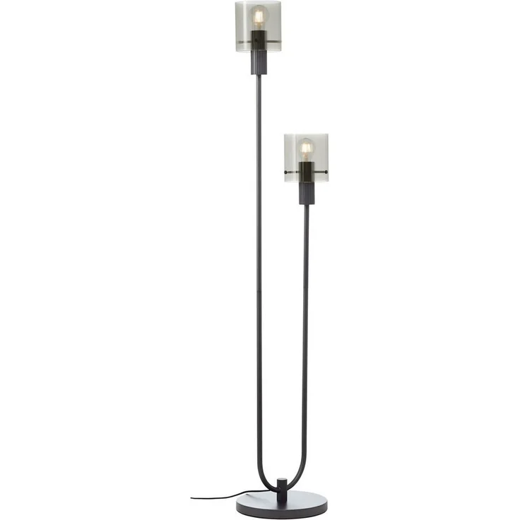 Brilliant Stehlampe Riffelini, ohne Leuchtmittel, 152 x 28 x 34 cm, E27, geriffeltes Rauchglas, anthrazit – Bild 1