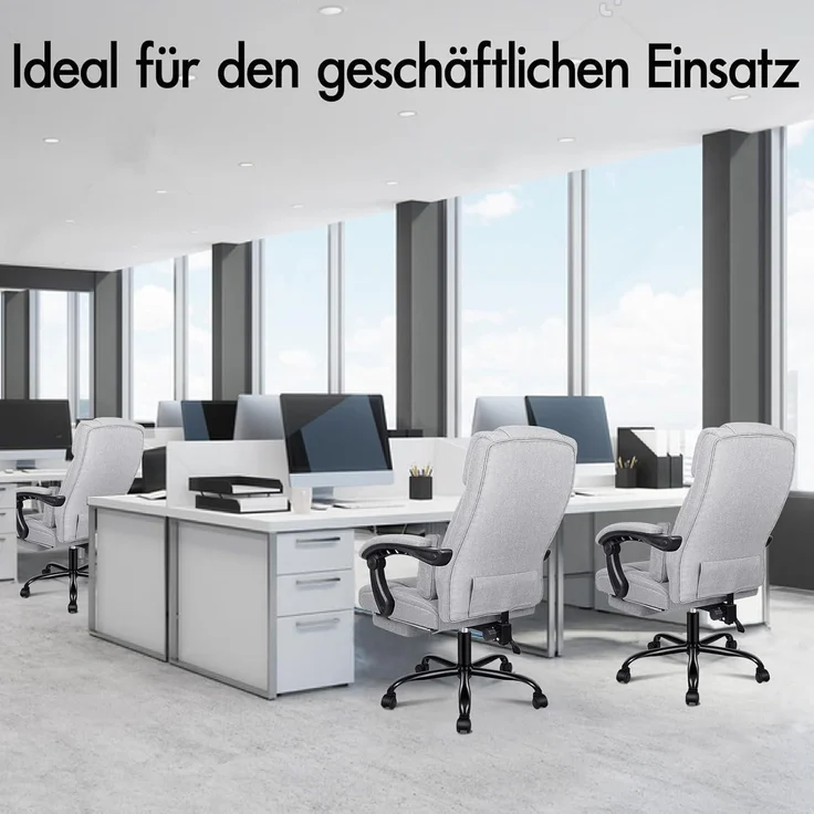 Bürostuhl Hochlehner 150 Liegeposition Boss - Grau Leinen BOSS Serie – Bild 8