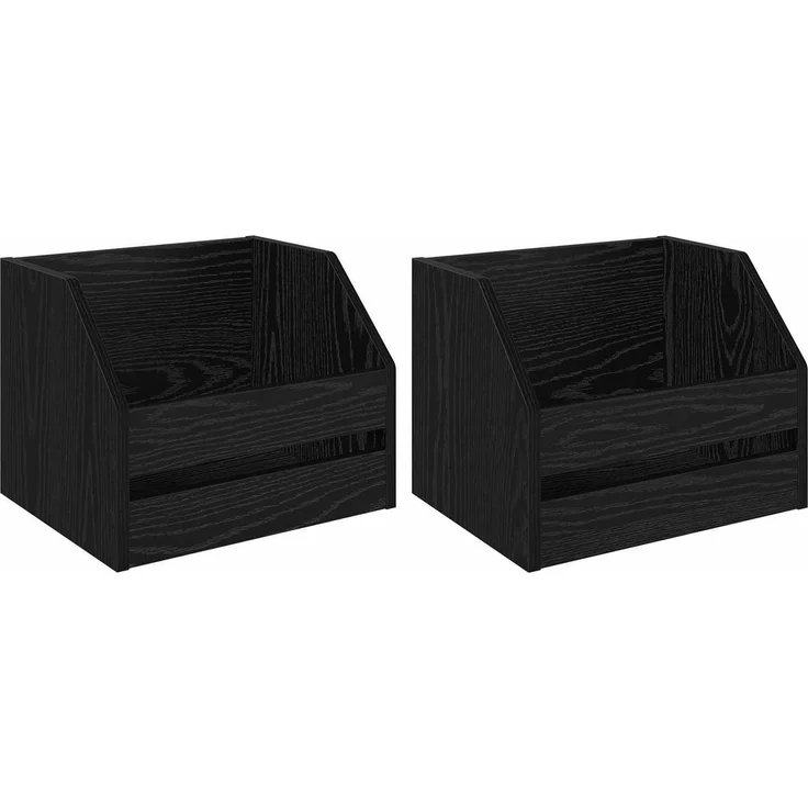 vidaXL Vinyl Album Box 2 Stk. Schwarz Eichen-Optik 38 x 30 x 29 cm 8012813 – Bild 2