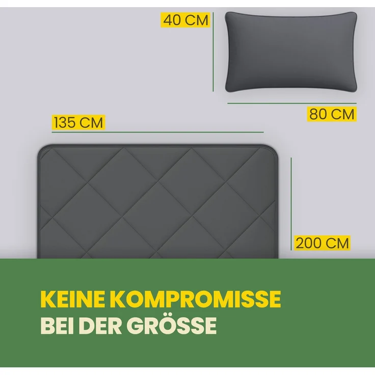 Reise Bettenset 2-tlg. Anthrazit – Bild 2