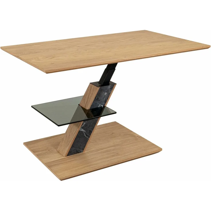 Couchtisch höhenverstellbar Cody 100x47x60 Massivholzfurnier Wildeiche – Bild 2