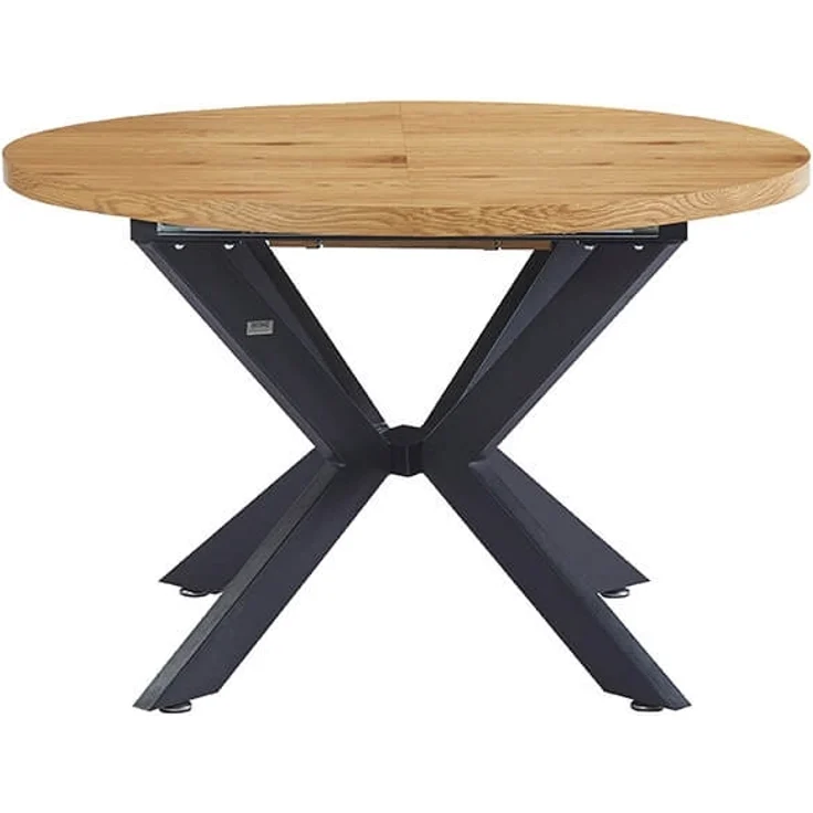 HOME DELUXE Essgruppe Rund Ausziehbar AVENTURA inkl. Sternfuß - 120-160 x 120 cm Light Oak 4 Stühle Hellbraun – Bild 5