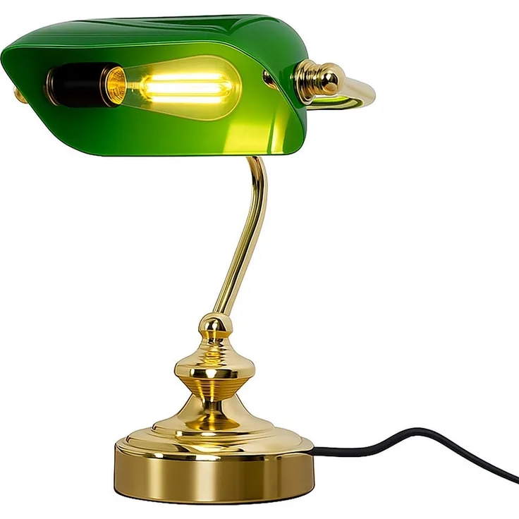Schreibtischlampe Antik , Acrylschirm grün ANTIQUE