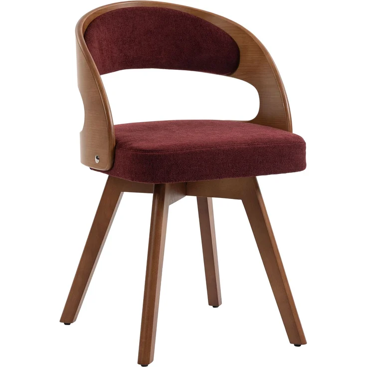 LVHOM Esszimmerstuhl 360° drehbar, 2er Set, Polsterstuhl aus Leinen und Massivholz, Küchenstuhl gepolstert, ergonomischer Schalenstuhl mit Armlehne, bis 150 kg – Bild 2