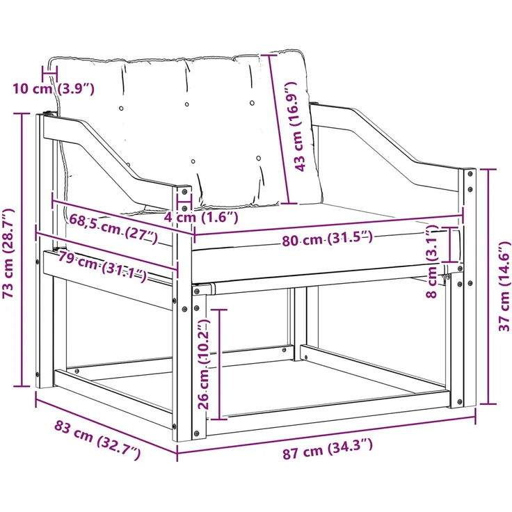 vidaXL Outdoor-Sofagarnitur Massives Akazienholz und Textilene Weiß 3439072 – Bild 9