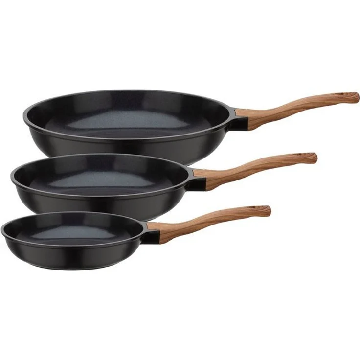 GSW Pfannen-Set Natural Fit, Aluminiumguss (Set, 3-tlg, 1x Pfanne 20cm, 24cm, 28cm), mit neuartiger PFAS-freien Antihaft-Versiegelung, Induktion – Bild 2