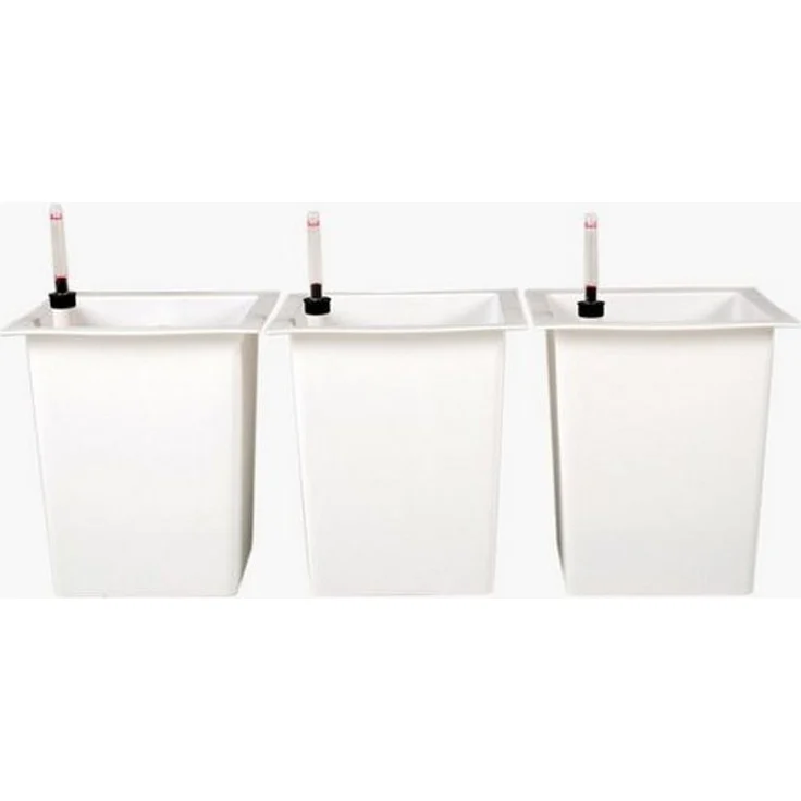 VIVANNO Pflanzeinsatz Kunststoff EINSATZ Bewässerung Konisch - Weiß Matt (Set, 3 St), 29x29x32 cm – Bild 2