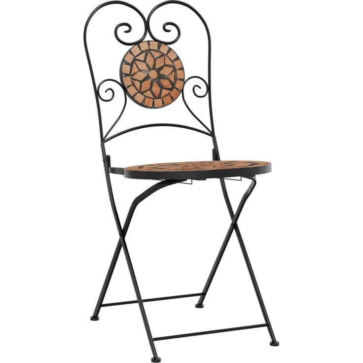 vidaXL Bistrostühle 2 Stk. Klappbar Terracottarot Keramik 4003403 – Bild 3