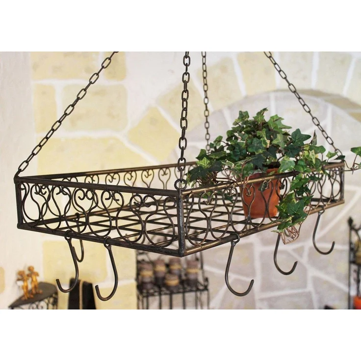 Topfhänger Cocina Pfannenhänger 60 cm Deckenregal Hängeregal Hänger Wurstkrone – Bild 4