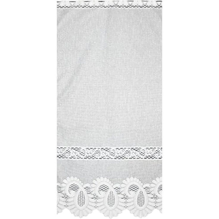 HOME WOHNIDEEN Gardine LEONORA (1 St), Stangendurchzug, halbtransparent, Wirkware, Kurzstore Jacquard, Scheibengardine – Bild 4