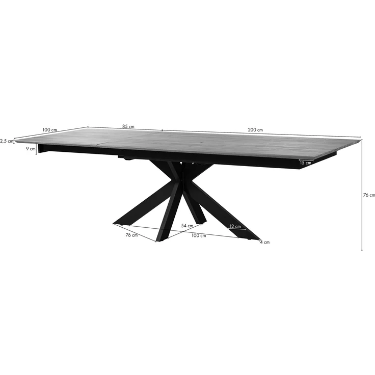 Esstisch verlängerbar Wildeiche 200-285x100 natur geölt KITZBÜHEL #12 – Bild 8