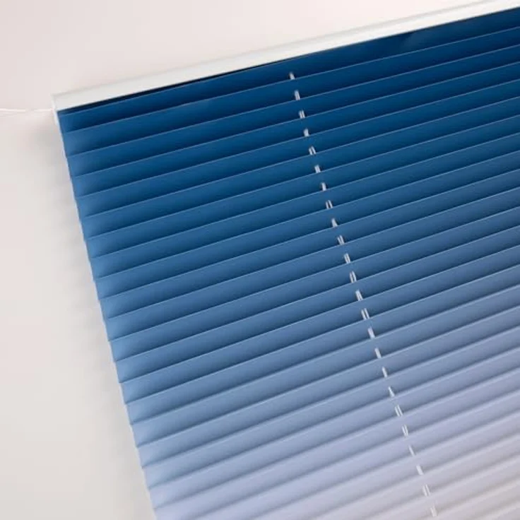 Buseu Plissee mit Farbverlauf 60x130cm (BxH), klemmfix ohne Bohren, blickdicht und lichtdurchlässig, blau-weiß – Bild 2