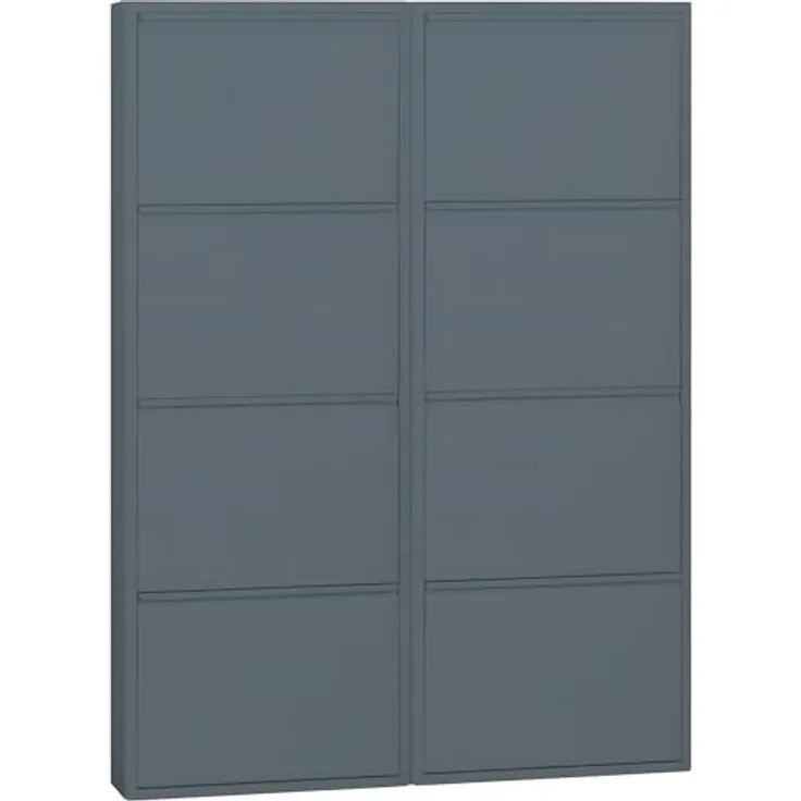 ebuy24 Pisa Schuhkipper, Metall grau, 8 Klappen, 100x140x16 cm, Garderobe, Schuhaufbewahrung