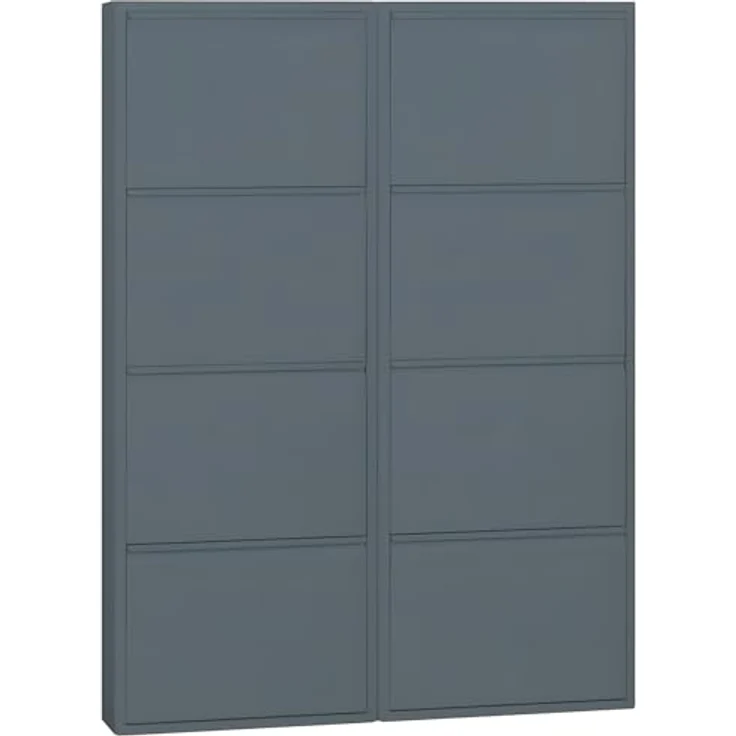 ebuy24 Pisa Schuhkipper, Metall grau, 8 Klappen, 100x140x16 cm, Garderobe, Schuhaufbewahrung – Bild 1