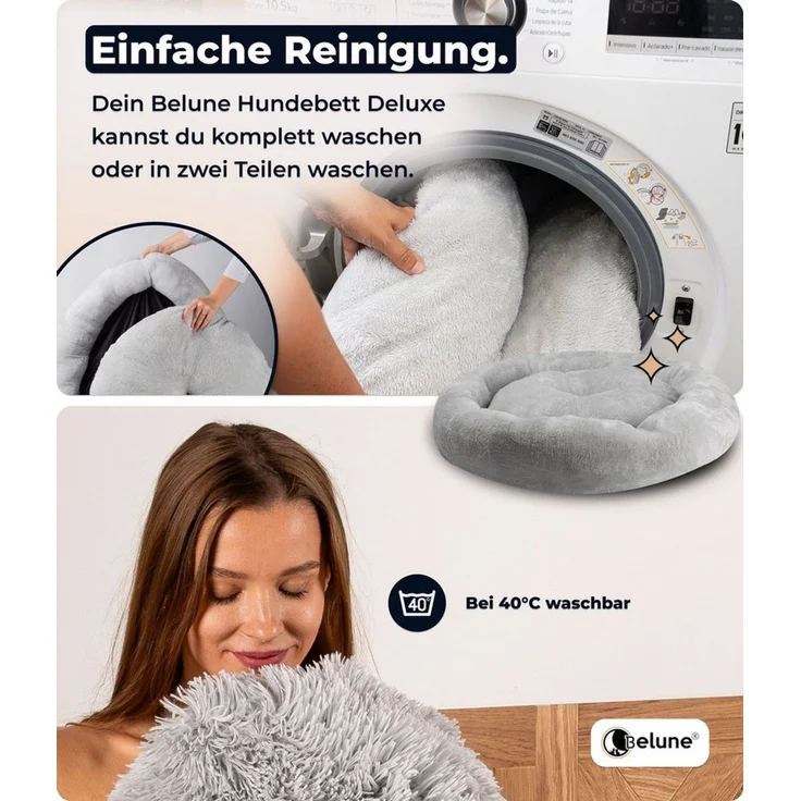 Belune Tierbett Deluxe - kuschelweiches Donutkissen - Made in Germany, vegane Materialien, verschiedene Größen und Farben, extra gemütlich, Made in Germany – Bild 3