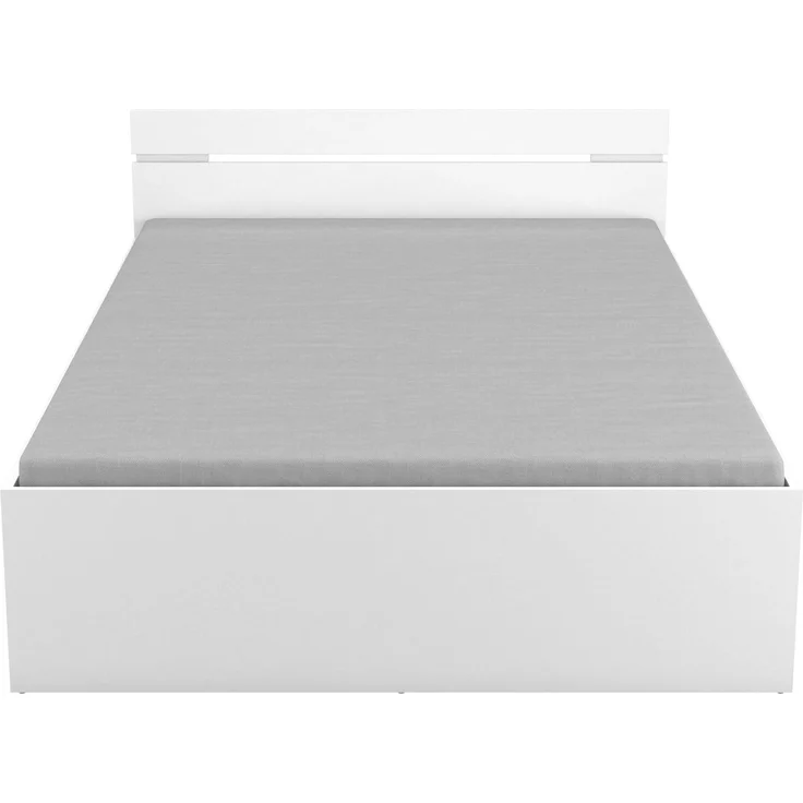 Dmora - Doppelbett VAR, Struktur des Container-Betts, Sommier mit Verkleidung, Matratzenhalterstruktur, 204x145 h74 cm, Mattweiß – Bild 5