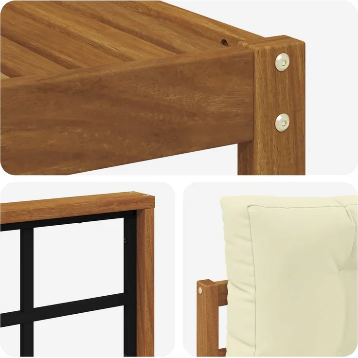 vidaXL Outdoor-Sofagarnitur 8 stk. 8-Sitzer Natur und Creme 3368008 – Bild 6
