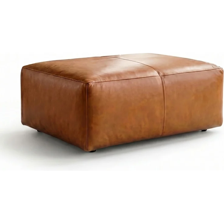 KAWOLA Polsterhocker CELESTE Hockerbank Leder cognac 48 x 80 x 120 cm – Bild 3