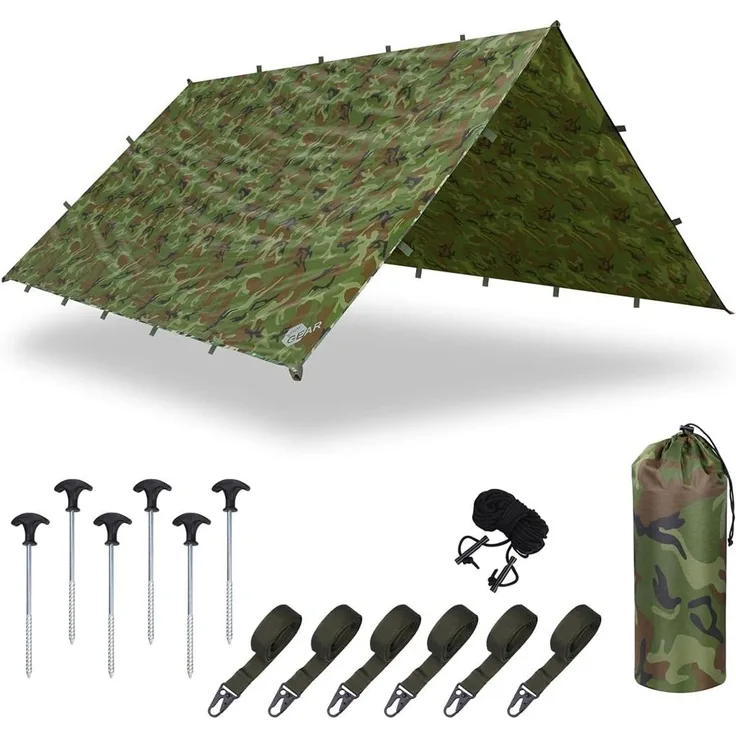 yourGEAR Sonnensegel yourGEAR Bushcraft Tarp 3x3 - Regendach Sonnensegel Unterstand 5000mm