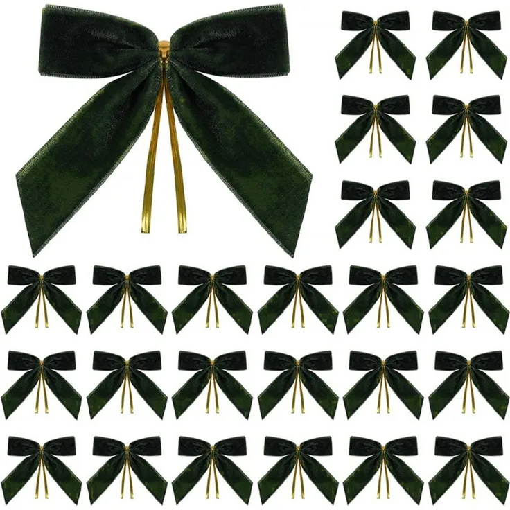 CLTYQ Weihnachtsbaumschleife 24 Samtschleifen für Weihnachtsbaum, Girlande, Zaun, Haustür (24-tlg), Perfekt, um Ihrer Weihnachtsdeko einen eleganten Akzent zu verleihen
