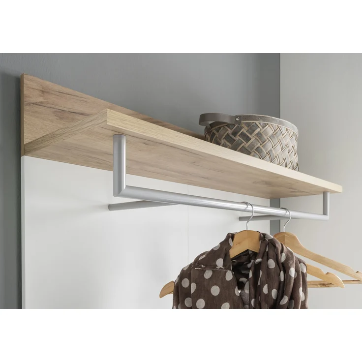 Garderobenpaneel >M-407< (BxHxT: 96x147x29 cm) in weiss | braun – Bild 3