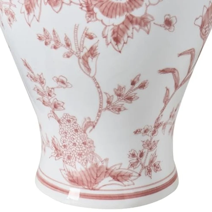 Vase mit Deckel SEWILLA 38 cm Porzellan Rot Weiß – Bild 6