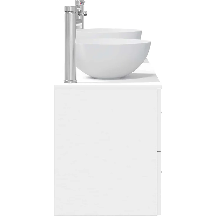 vidaXL Badezimmerschrank-Set 3 stk. Weiß 129 x 35 x 80 cm 3405787 – Bild 7