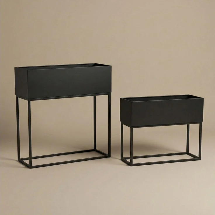 EDENIA Blumenständer Längliche Blumenständer Loft aus Metall TINO, 2er-Set (2er-Set, Set aus 2 Stück) – Bild 3