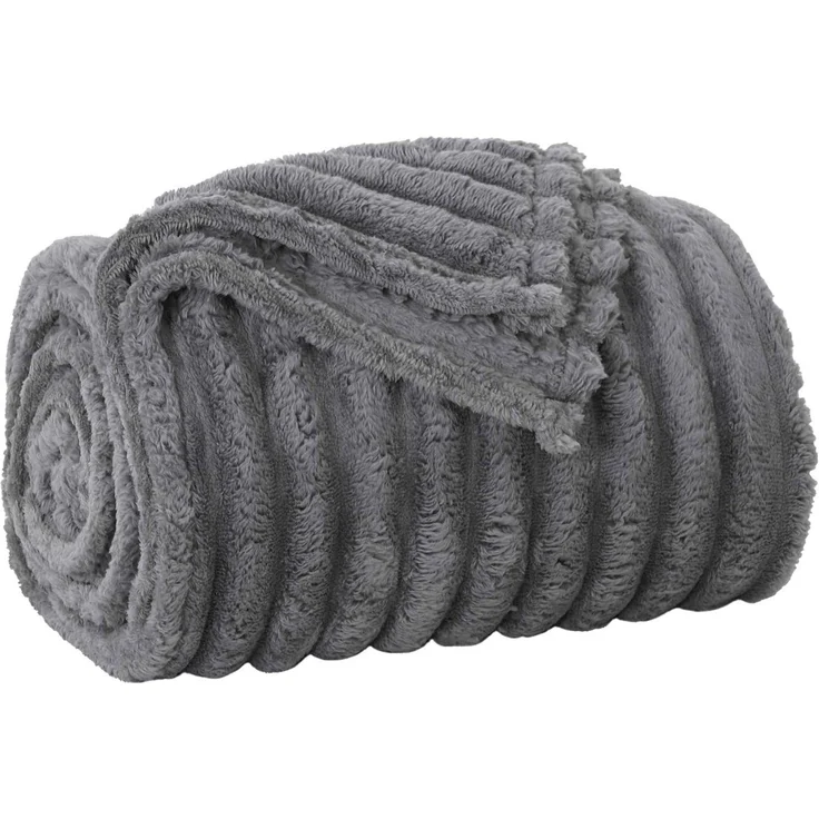 vidaXL Überwurfdecke Dunkelgrau 240 x 220 cm Fleece 42016831 – Bild 2
