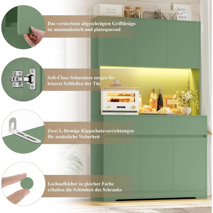 Küchenschrank Buffetschrank Sideboard mit LED und – Bild 7