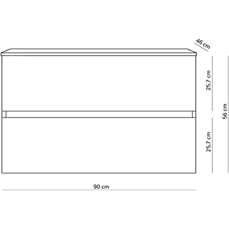 Baikal Badezimmerschrank, Zwei Schubladen, Wandmontage, mit Waschbecken, Melamin 16, montiert, Möbel 90 cm, Weiß, ohne Spiegel – Bild 6