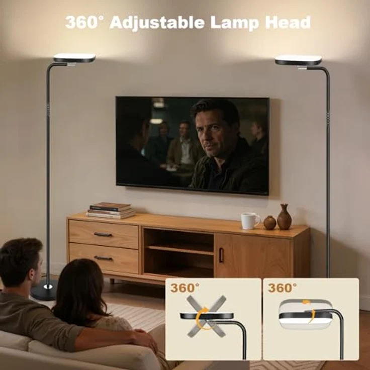 YICAIZI Stehlampe Wohnzimmer, 36W Deckenfluter LED Stehlampe 3200lm Dimmbar Moderne Standleuchte mit Fernbedienung & Touch-Steuerung für Wohnzimmer Schlafzimmer – Bild 5