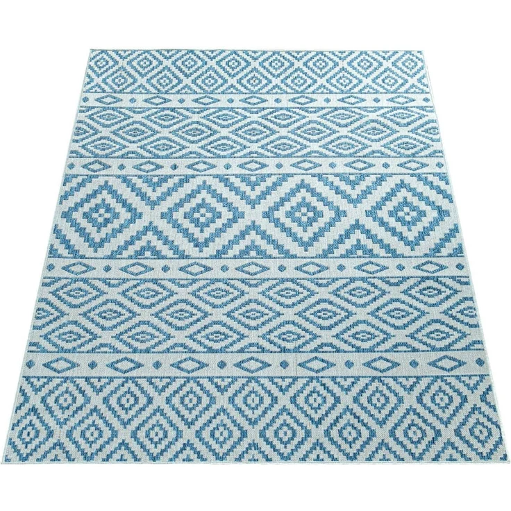 Paco Home Teppich Coco 201, rechteckig, Höhe: 4 mm, Flachgewebe, Rauten Design, In- und Outdoor geeignet, Wohnzimmer – Bild 1