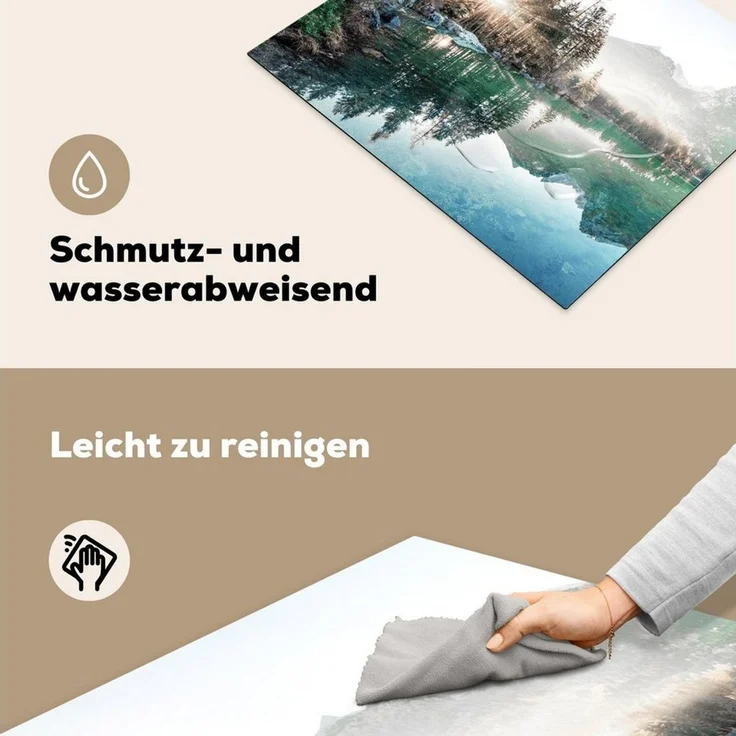 MuchoWow Herd-Abdeckplatte Natur - Bäume - Berge - See, Vinyl, (1 tlg), Abdeckung Induktionskochfeld Schutzmatte, Küche Deko, 65x52 cm – Bild 4