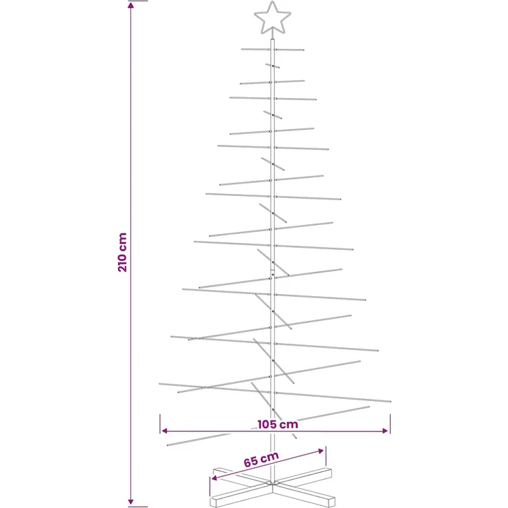 vidaXL Metall Weihnachtsbaum KUOPIO 210 cm Stahl Gold 42053871 – Bild 7
